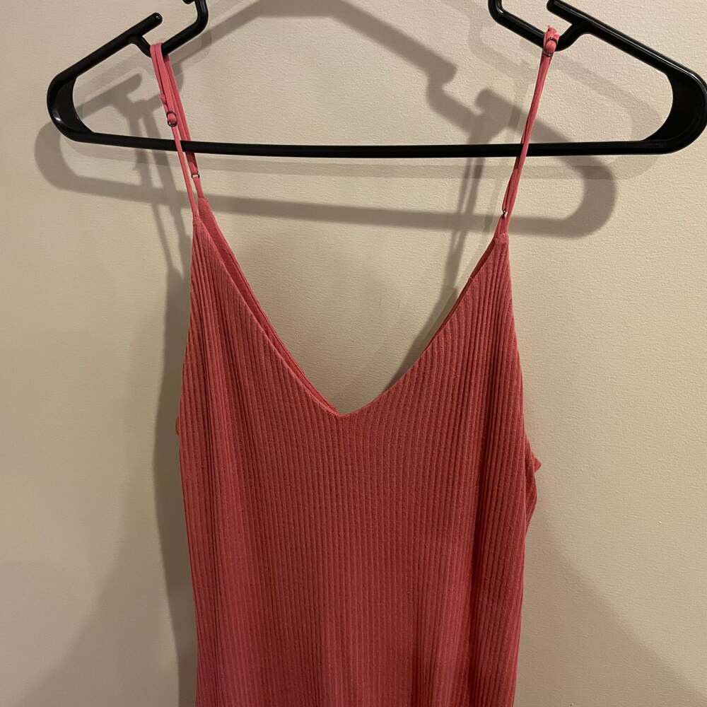 Express Rib Knit Salmon Dress Size Medium - Picture 2 of 4